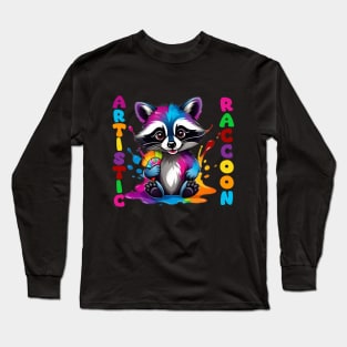 artistic raccoon Long Sleeve T-Shirt